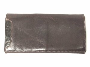 Baggart バガートMens Baggart Long wallet 束入れ クロコ＆ピッグレザー 長財布 メンズ 本革レザー 茶 やや美品 中古 送料185円