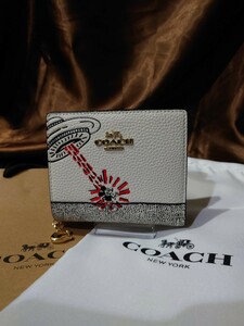 【1スタ】C-312 新品未使用COACH Disney X Keith Haringコラボ スナップウォレット 折り財布