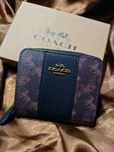 【1スタ】C-355 新品未使用 COACH ビルフォールド ウォレット ホースアンドキャリッジプリント 折財布