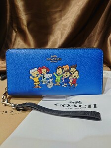 【1スタ】C-407 新品未使用 COACHスヌーピー コラボ 長財布 PEANUTS ロング ジップ ウォレット ウィズ スヌーピー アンド フレンズ 