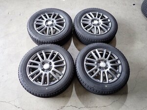 YS2464【送料無料175/65R15】アクア スイフト フィット キューブなどに BS 中古スタッドレス ●15×5.5J 100/4H ET45●