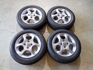 YS2717【送料無料155/65R14】ホンダ純正 N-BOX N-WGN N-ONEなどに 中古スタッドレス■14×4.5J 100/4H ET45■1円スタート