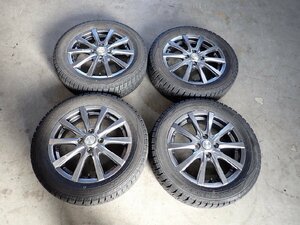 YS3146【送料無料165/65R15】タフト ソリオ デリカD:2などに ダンロップ 中古スタッドレス ★15×4.5J 100/4H ET45★1円スタート