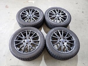 YS3375【送料無料215/50R17】プリウスα アクセラ ビアンテなどに 中古スタッドレス ★17×7J 114.3/5H ET47★1円スタート