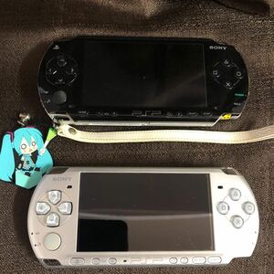【1円スタート】 PSP 本体 PSP-1000 PSP-3000 SONY ブラック シルバー ２台セット バッテリーなし ソフト付き 【匿名配送】