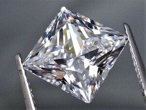 9.29ct 10x10㎜ VVSランク級で極上のカット品質・プリンセスカット キュービックジルコニア　カット面が多く最高品質の輝きの特級品です