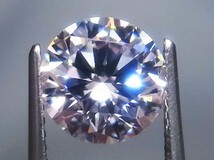 3.38ct 8mm 究極のExcellent cut 大粒キュービックジルコニア 理想的なラウンドブリリアンカット 人の手が一切触れていない完全未使用品_画像4