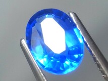 1.38ct 新品・世界一綺麗なコバルトブルー アウイナイトカラー ３パターン変色効果有り 合成スピネル_画像7