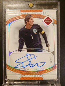 2022 panini national treasures auto on card edwin van der sar /99