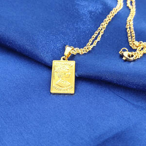 Necklace レディース メンズ エリザベスコイン インゴット ネックレス 18k Gold Plated 鍍金 141