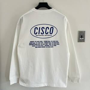 【CISCO RECORDS】シスコレコード　長袖Tシャツ　ホワイト/XL　ロンT　9.1oz マグナムウェイト・ビックシルエット　 
