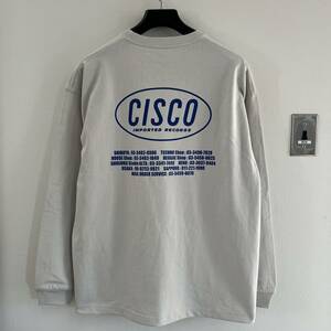 【CISCO RECORDS】シスコレコード　長袖Tシャツ　フロストグレー/M　ロンT　9.1oz マグナムウェイト・ビックシルエット　 
