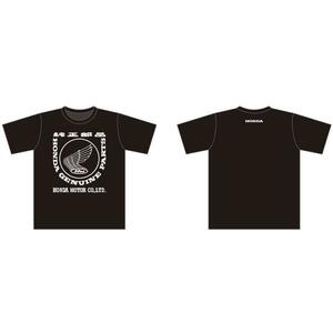 ホンダ純正部品デザイン　ロゴデザインTシャツ　ブラック　純正部品ロゴ カラー/サイズ:ブラック　Mサイズ