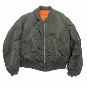 ◆米国製/ALPHA INDUSTRIES /アルファインダストリーズ /MA -1/フライトジャケット/MIL-J827901/(メンズ)sizeL/オリーブ/90's