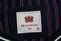 Mitsumine 1949 ミツミネ 美品近い トップス シャツ 2種類生地 長袖 薄手 前後模様違う 日本製 LL 紺 ネイビー メンズ [773596]_画像5