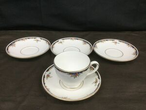 D580-60【中古】ウェッジウッド WEDGWOOD カップ＆ソーサー 1客 オズボーン 黒壺印 旧刻印 ソーサー3皿付きt