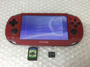 D650-60-M【初期化動作確認済み】Sony(ソニー)playstation VITA PSVITA PCH-1000 レッド 本体/ソウルサクリファイス メモリーカード4GB付き