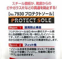 プロテクトインソール　XL　27.5～28.0㎝　踏み抜き防止、靴の貫通防止（喜多）スチール鋼板　NO7930　フィット　中敷_画像3