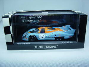 送料350円～ 【塗装・ケース割れあり】MINICHAMPS 1/43 Porsche 917L Le Mans 24hrs 1971 #17 Siffert/Bell ポルシェ ル・マン Gulf