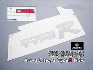 インテグラDC2【ACURA】アキュラINTEGRAタイプR純正USデカール-リアTypeR文字/USDM北米仕様USAシール米国バックパネル貼付Type-Rステッカー