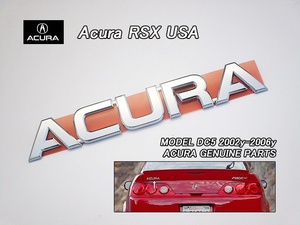 インテグラDC5【ACURA】アキュラRSX純正USエンブレム-リアACURA文字/USDM北米仕様ホンダ海外INTEGRAタイプSタイプRバックドア用USAレター