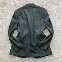 極美品 L2サイズ ポールスミス 【裏地で魅せる】PaulSmith スーツ セットアップ 花柄総裏地 2B ダークグレー ストライプ 薔薇 最高級 通年_画像5