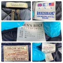 ラベンハム別注 メンズビギ キルティングジャケット コート ネイビー ストライプ ツイード 英国調 LAVENHAM MEN'S BIGI Lサイズ_画像10