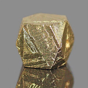 〔Z42-2〕約8mm 鉄隕石 メテオライト ゴールド キューブ型 一粒売り