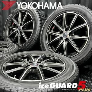 KYOHOアルミ＆205/55R16 ヨコハマ iG50+ 4本 №B231122-B5 6.5J +45 5H 100 プリウス カローラツーリング等/16インチホイールスタッドレス 