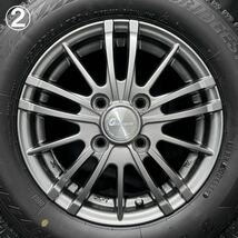 8.5～9分山★ブリヂストン VRX2 155/70R13＆社外アルミ 4本 №B231120-B1 ミライース プレオプラス バモス等/13インチホイールスタッドレス_画像6