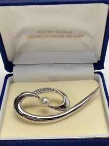 B269 ultimate beautiful goods MIKIMOTO Mikimoto pearl island pearl brooch SV 9.6g