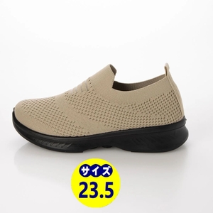  fly knitted sneakers slip-on shoes sneakers new goods [22537-BEG-235]23.5cm walk interior put on footwear 