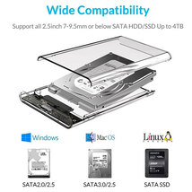 2.5インチ SSD HDD USB 3.0 外付けケース 透クリア 2個セット SATA UASP 工具不要 高速データ転送 5Gbps ポータブル Win Mac Linux 電源不_画像5