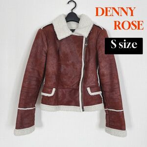 DENNY ROSE ムートン　ライダース　ジャケット　S ブラウン　キャメル ムートン ジャケット ライダース ブラウン コート