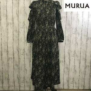 MURUA 　ムルーア　花柄ワンピース　Fサイズ　ブラック　S5.2-246　USED