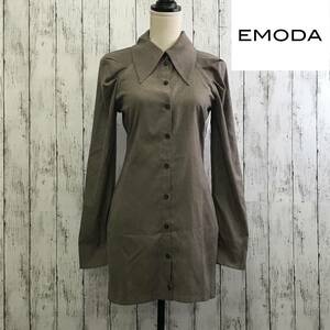 EMODA emo da big color shirt One-piece F size gray S5.2-288 USED