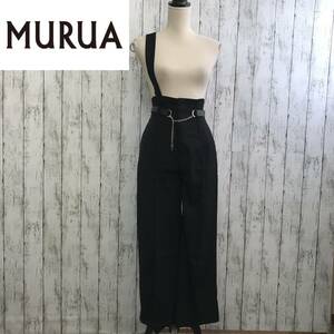 MURUA　ムルーア　ワンショルダーワイドパンツ　1サイズ　ブラック　S12-533　USED