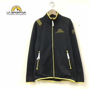 N93-N◆美品◆ la sportiva スポルティバ フリースジャケット ブルゾン 裏微起毛 レディース ◆sizeXS ブラック イエロー ポリエステル