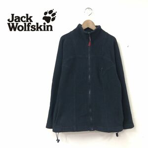 N87-T◆Jack Wolfskin ジャックウルフスキン フリースジャケット フルジップアップ◆sizeO ブラック レディース トップス