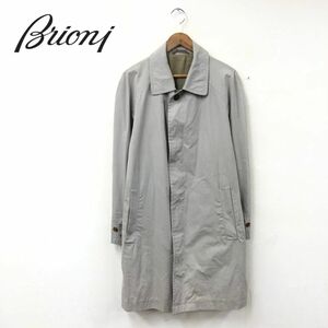 N78-T◆イタリア製◆BRIONI ブリオーニ ロングコート ステンカラーコート ステッチ◆sizeM ベージュ メンズ トップス 秋冬