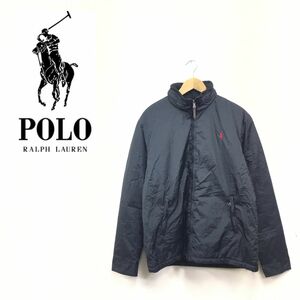 N192-F◆ polo ralph lanren ポロラルフローレン ダウンジャケット 中綿 ブルゾン ◆ sizeL ナイロン100 ブラック 古着 メンズ 秋冬