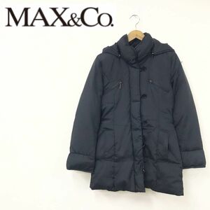 N40-F◆ MAX&co マックスアンドコー ダウンジャケット パーカー フーディ ◆ size4 ポリエステル ナイロン ブラック 古着 レディース 秋冬