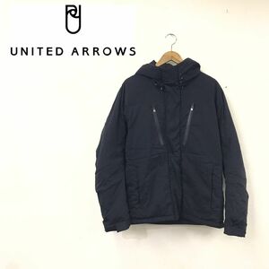 N38-F◆ united arrows ユナイテッドアローズ ダウンジャケット パーカー フーディ ◆ sizeM ポリエステル ブラック 古着 メンズ 秋冬