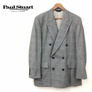 N228-J-S◆Paul Stuart NEW YORK ポールスチュアート ニューヨーク テーラードダブルジャケット◆グレンチェック 98-88-175AB6 毛 上着