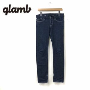 N435-M◆glamb グラム デニムパンツ ジーンズ◆size１ コットン インディゴ 紺 メンズ 裾ZIP開閉 古着