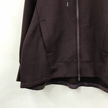 O2047-N◆美品◆ +J UNIQLO JILSANDER ユニクロ ジルサンダー ドライスウェットフルジップパーカ ◆sizeXL ボルドー ポリエステル レーヨン_画像4