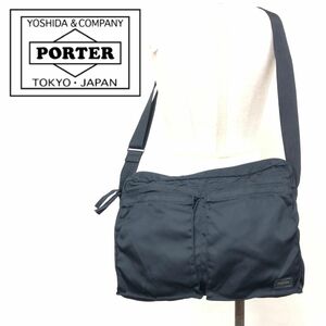 N1022-F-N◆ PORTER ポーター 吉田カバン ショルダーバッグ タンカー ◆ size FREE ナイロン ブラック 黒 単色 ロゴパッチ メンズ