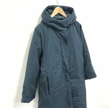 N621-F◆ UNIQLO ユニクロ ダウンコート パーカー フーディ 大きめ ◆ sizeXL ポリエステル グリーン レディース 古着 秋冬_画像5