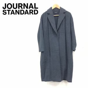 N620-F◆ journal standard ジャーナルスタンダード チェスターコート 総裏 ◆ ウール ナイロン グレー 単色 古着 メンズ 秋冬