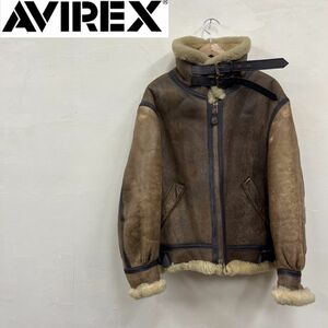 N526-F◆ old ◆ avirex アヴィレックス B-3フライトジャケット AC-17755 USA製◆ size38 シープスキン 古着 メンズ ミリタリー